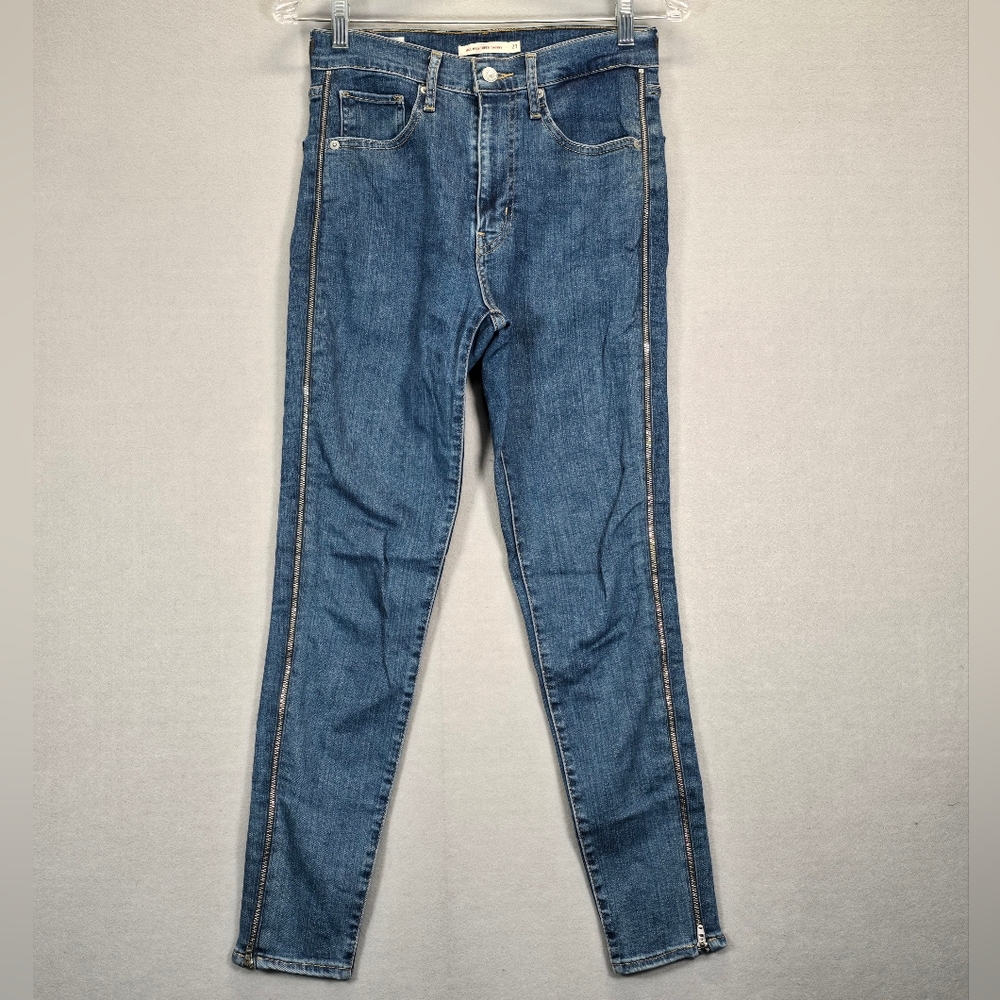 Levi Strauss Mile High Super Skinny Zipper Side Womens Jeans Size 27 High Rise